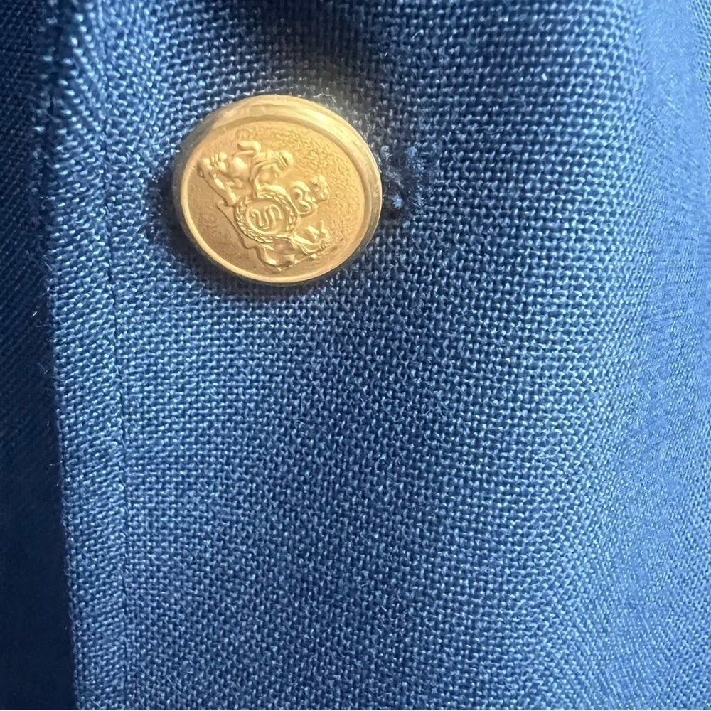 Stafford Men’s Wool Blend 2 Gold Metal Buttons Blue Blazer Sport Coat Size 42S - Picture 14 of 16